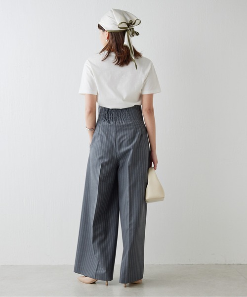 Drawing Numbers(ドローイング ナンバーズ)の「【Drawing Numbers】ウールモヘアハイウエストタックワイドパンツ(スラックス・レディース・チャコールグレー/ブラウン・36/38)」の5枚目の写真