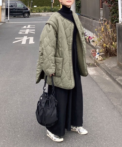 CORNERS by KR（コーナーズバイケーアール）の「【CORNERS by KR】指穴付きハイネックドッキングワンピース（ワンピース・レディース・ネイビー/ベージュ系その他/ブラック/グレー・M/L）」の10枚目の写真