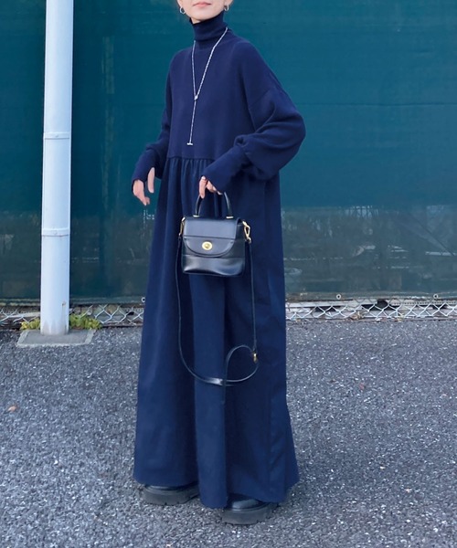 CORNERS by KR（コーナーズバイケーアール）の「【CORNERS by KR】指穴付きハイネックドッキングワンピース（ワンピース・レディース・ネイビー/ベージュ系その他/ブラック/グレー・M/L）」の18枚目の写真