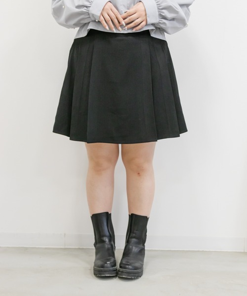 CLETTE(クレット)の「インナーパンツプリーツミニスカート(スカート・レディース・ベージュ/ブラック/グレー・LL/3L/4L)」の12枚目の写真