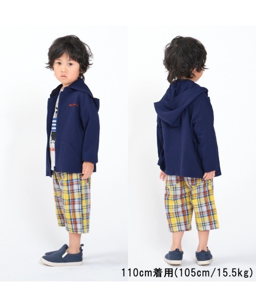 Moujonjon（ムージョンジョン）の「マドラスチェックサッカー6分丈ハーフパンツ（その他パンツ・キッズ・イエロー/ネイビー・90/100/110/120/130/140）」の5枚目の写真