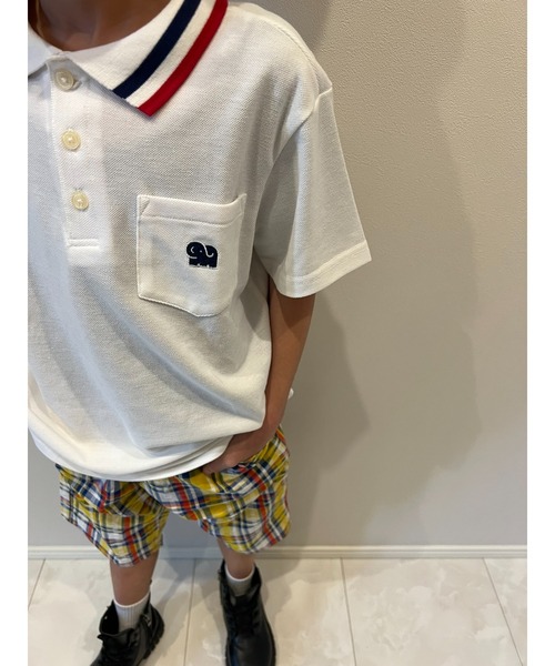 Moujonjon（ムージョンジョン）の「マドラスチェックサッカー6分丈ハーフパンツ（その他パンツ・キッズ・イエロー/ネイビー・90/100/110/120/130/140）」の8枚目の写真