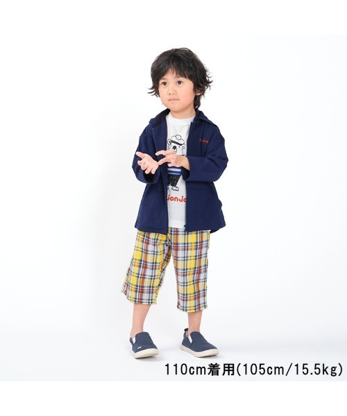 Moujonjon（ムージョンジョン）の「マドラスチェックサッカー6分丈ハーフパンツ（その他パンツ・キッズ・イエロー/ネイビー・90/100/110/120/130/140）」の11枚目の写真