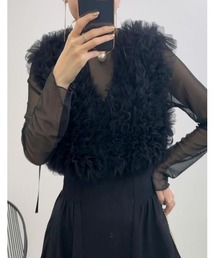 [2024SS PRE ORDER]Vネックチュールフリルビスチェ