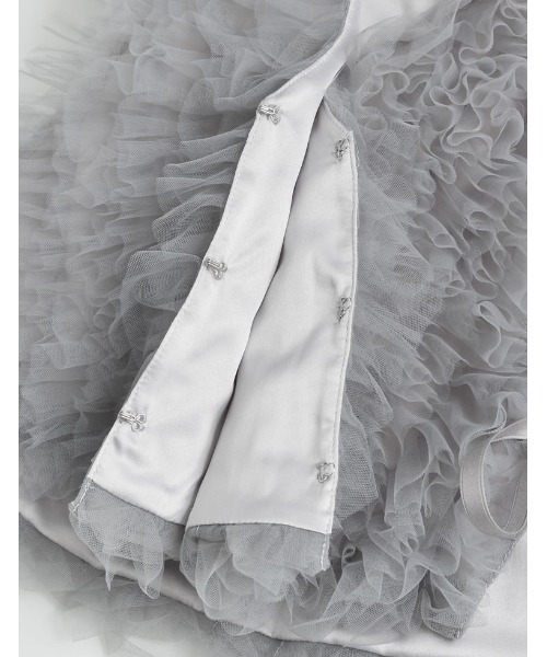 Re:EDIT（リエディ）の「[オケージョン セレモニー][累計販売枚数4,000枚突破！]Vネックチュールフリルビスチェ（キャミソール・レディース・ホワイト/ブラック/グレー・MEDIUM/LARGE）」の22枚目の写真