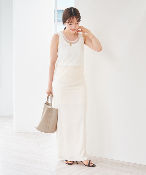 plage（プラージュ）の「【R'IAM】 SHEER TANK ワンピース