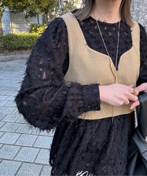 y/m by misato | シアージャガード袖ボリュームブラウス(シャツ/ブラウス)