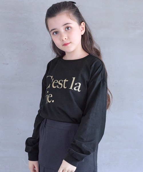 cocoa   2019 コットンロゴ入りカットソー セール】コットンビッグシルエットロゴTシャツ（Tシャツ/カットソー