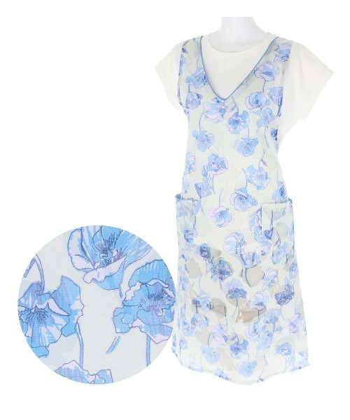 HOUSE WEAR STUDIO オパール加工 ルフレフルール 後結び ロングエプロン 70372152（エプロン）｜NAIGAI（ナイガイ）