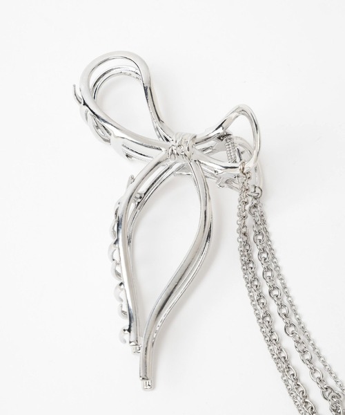 HARE（ハレ）の「リボンモチーフクリップ(HARE)（バレッタ/ヘアクリップ・レディース・シルバー・FREE）」の6枚目の写真