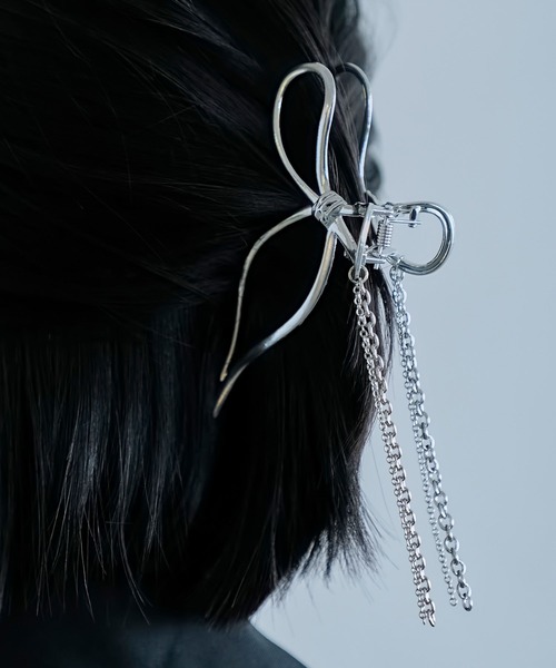 HARE（ハレ）の「リボンモチーフクリップ(HARE)（バレッタ/ヘアクリップ・レディース・シルバー・FREE）」の9枚目の写真