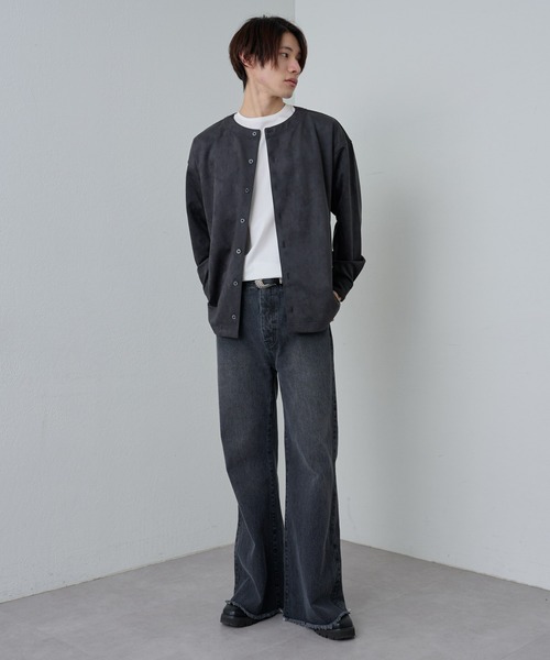 レア　テンダーロイン　ノーカラーシャツ LARDINI（ラルディーニ） シャツ ブラウス 【LARDINI / ラルディーニ