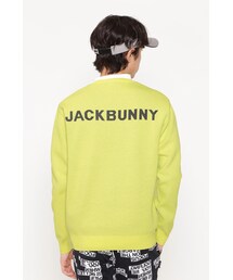 【Jack Bunny!!】サガラ風ロゴジャガード クルーネックニットプルオーバー