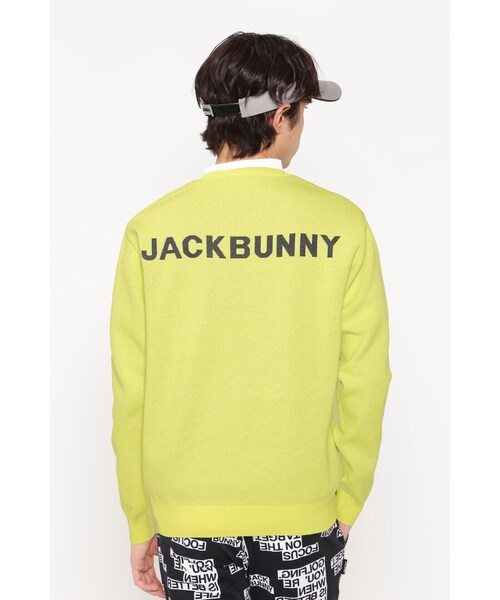 Jack Bunny!!(ジャックバニー)の「【Jack Bunny!!】サガラ風ロゴジャガード クルーネックニットプルオーバー(ニット/セーター・メンズ・イエロー/ブラック/ホワイト・MEDIUM/LARGE/X-LARGE)」の3枚目の写真