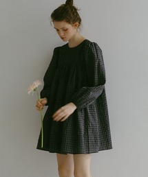 EFOLE | 【EFOLE】バック ベロアリボン チェック ミニ ワンピース(ワンピース)