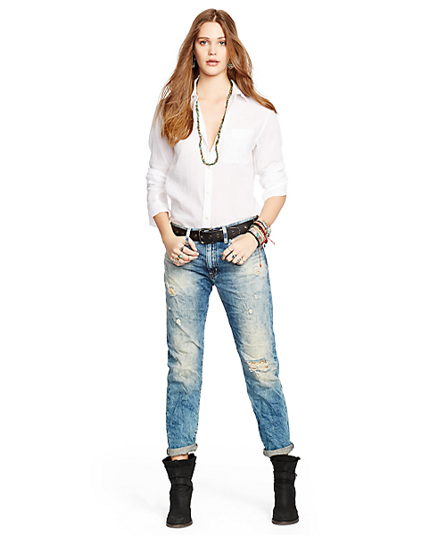 Denim & Supply Ralph Lauren（デニムアンドサプライラルフローレン）の「オーシャンサイド ボーイフレンド ジーンズ（デニムパンツ・レディース・ブルー・29/26/27/25/28/24）」の4枚目の写真