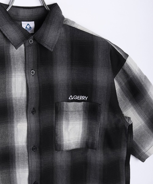 GERRY(ジェリー)の「GERRY オンブレチェック 半袖シャツ ポケット付(シャツ/ブラウス・メンズ・ブラック/アイボリー/ブルー/ブラックミックス/ホワイト/ブラウン/ブルー系その他・LL/L/M)」の4枚目の写真