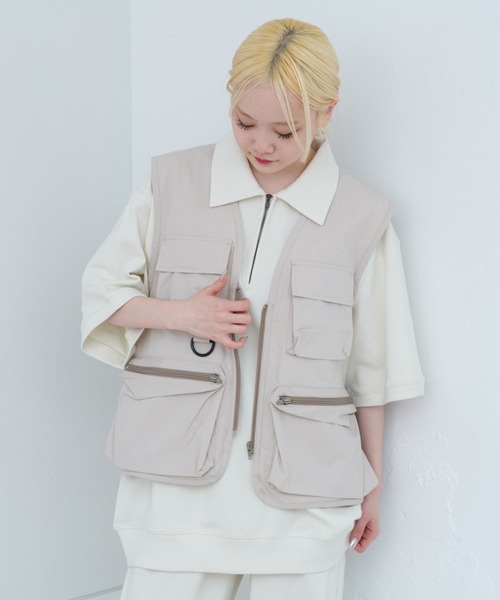 WHIMSIC（ウィムジック）の「【UNISEX/SETUP対応】ヘビーウェイトカットソーハーフジップポロシャツ（ポロシャツ・メンズ・チャコールグレー/ブラック/ホワイト・FREE）」の2枚目の写真