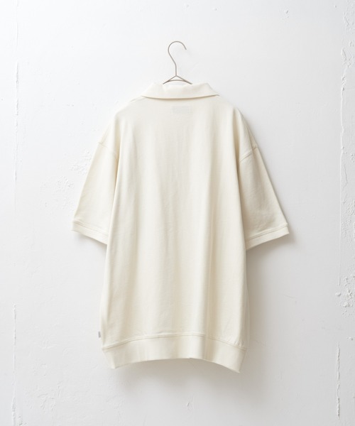 WHIMSIC（ウィムジック）の「【UNISEX/SETUP対応】ヘビーウェイトカットソーハーフジップポロシャツ（ポロシャツ・メンズ・チャコールグレー/ブラック/ホワイト・FREE）」の5枚目の写真