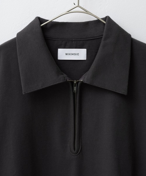 WHIMSIC（ウィムジック）の「【UNISEX/SETUP対応】ヘビーウェイトカットソーハーフジップポロシャツ（ポロシャツ・メンズ・チャコールグレー/ブラック/ホワイト・FREE）」の21枚目の写真