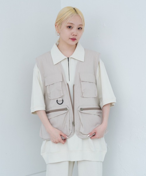 WHIMSIC（ウィムジック）の「【UNISEX/SETUP対応】ヘビーウェイトカットソーハーフジップポロシャツ（ポロシャツ・メンズ・チャコールグレー/ブラック/ホワイト・FREE）」の9枚目の写真