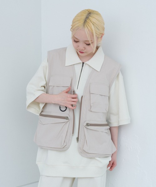 WHIMSIC（ウィムジック）の「【UNISEX/SETUP対応】ヘビーウェイトカットソーハーフジップポロシャツ（ポロシャツ・メンズ・チャコールグレー/ブラック/ホワイト・FREE）」の10枚目の写真