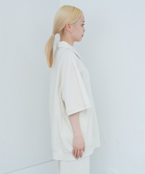 WHIMSIC（ウィムジック）の「【UNISEX/SETUP対応】ヘビーウェイトカットソーハーフジップポロシャツ（ポロシャツ・メンズ・チャコールグレー/ブラック/ホワイト・FREE）」の14枚目の写真