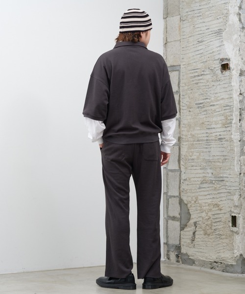 WHIMSIC（ウィムジック）の「【UNISEX/SETUP対応】ヘビーウェイトカットソーハーフジップポロシャツ（ポロシャツ・メンズ・チャコールグレー/ブラック/ホワイト・FREE）」の22枚目の写真