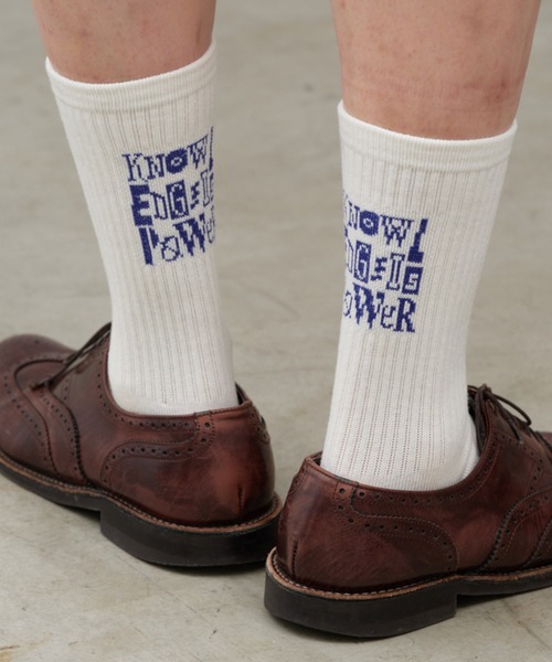 WHIMSIC（ウィムジック）の「【UNISEX】ヒールロゴソックス（ソックス/靴下・メンズ・ブルー/ホワイト/オレンジ・FREE）」の2枚目の写真