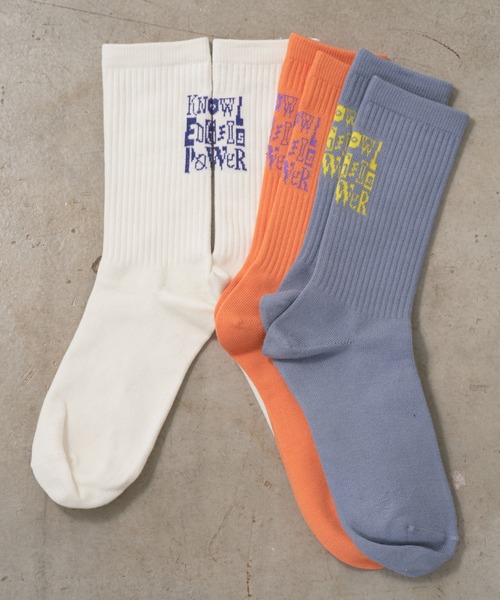 WHIMSIC（ウィムジック）の「【UNISEX】ヒールロゴソックス（ソックス/靴下・メンズ・ブルー/ホワイト/オレンジ・FREE）」の9枚目の写真