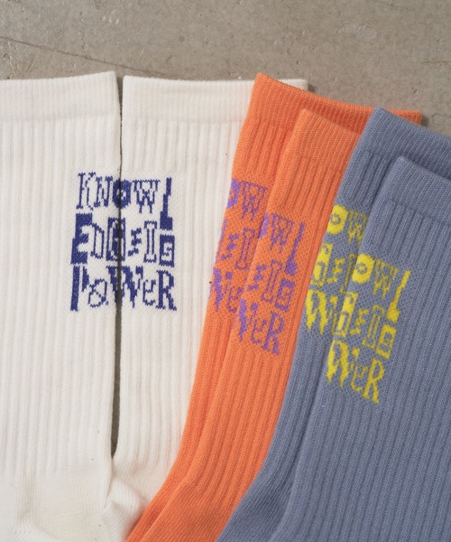 WHIMSIC（ウィムジック）の「【UNISEX】ヒールロゴソックス（ソックス/靴下・メンズ・ブルー/ホワイト/オレンジ・FREE）」の10枚目の写真