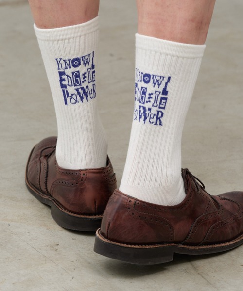 WHIMSIC（ウィムジック）の「【UNISEX】ヒールロゴソックス（ソックス/靴下・メンズ・ブルー/ホワイト/オレンジ・FREE）」の7枚目の写真