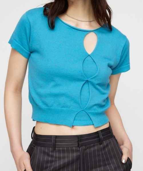 LAGUA GEM(ラグアジェム)の「2PIECE MELANGE ニット(Tシャツ/カットソー・レディース・カーキ/ブルー/グレー・FREE)」の6枚目の写真