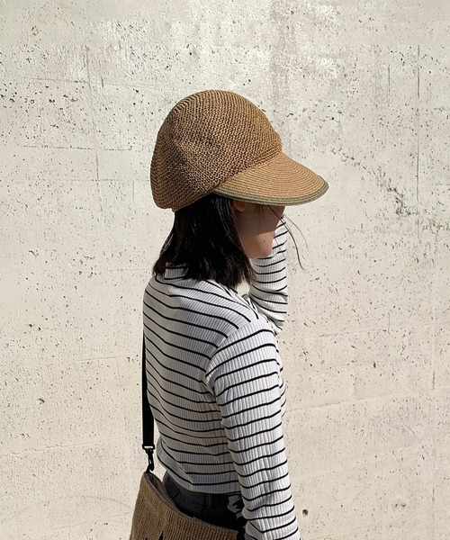 MANIERA(マニエラ)の「ペーパー細編み×ブレードキャップ(キャップ・レディース・ナチュラル/グレー・FREE)」の16枚目の写真