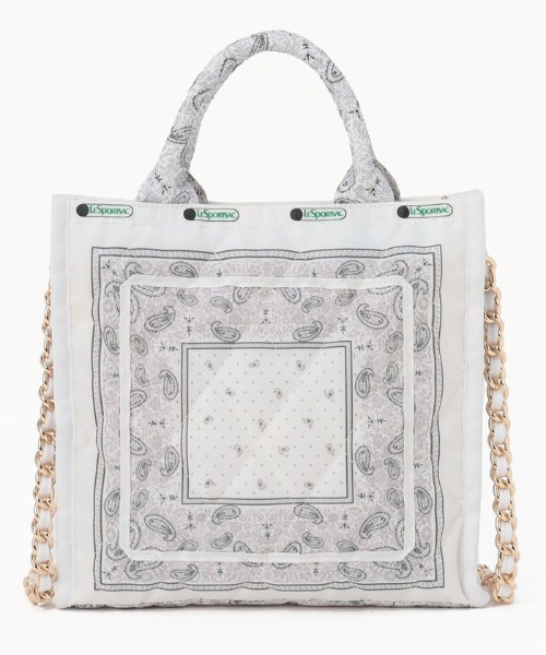 [LeSportsac] Bandana White Small Chain Quilt Tote Bag 送料込 ☆LeSportsac☆ Bandana White Small Chain Quilt Tote Bag 1485