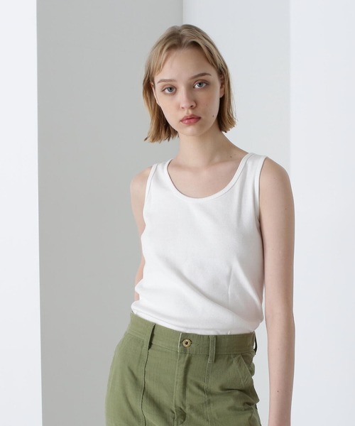 AVIREX（アヴィレックス）の「《直営店限定》ONE POINT PRINT TANK TOPS/ワンポイントプリント タンクトップ（タンクトップ・レディース・ブラック/ホワイト系2・S/M）」の4枚目の写真