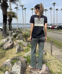 AZUL PANTS/ロキシーウエストゴムリラックスロングフレアパンツ