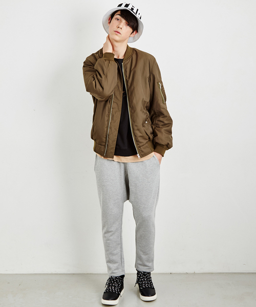 WEGO(ウィゴー)の「WEGO/サルエルスウェットパンツ(その他パンツ・メンズ・杢グレー/カーキ/ブラック・MEDIUM/LARGE)」の14枚目の写真