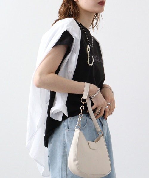 EGLANTINE(エグランティーヌ)の「Eglantine パール付カットソー(Tシャツ/カットソー・レディース・ブラック×ホワイト/ライトグレー/ネイビー/ネイビー×ホワイト/サーモンピンク/オフホワイト・40)」の10枚目の写真