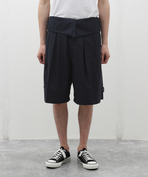 Sillage（シアージ）の「Sillage (シアージ) WOOL TROPICAL GURKHA SHORTS EX SL24SS-GRSTW-NV（その他パンツ・メンズ・ネイビー・FREE）」の3枚目の写真