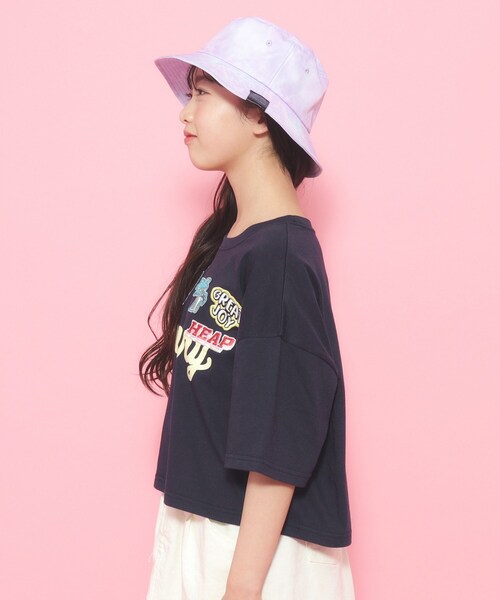 PINK-latte（ピンクラテ）の「◆ユニフォームワッペンTシャツ［五分袖］（Tシャツ/カットソー・キッズ・ライトオレンジ系/オフホワイト/ネイビー・16/15 /14）」の17枚目の写真
