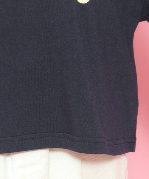 PINK-latte（ピンクラテ）の「◆ユニフォームワッペンTシャツ［五分袖］（Tシャツ/カットソー・キッズ・ライトオレンジ系/オフホワイト/ネイビー・16/15 /14）」の21枚目の写真