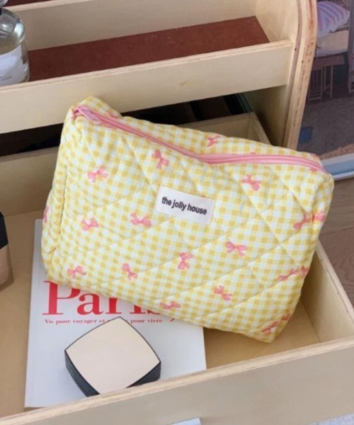 urge select】ギンガムチェック リボン柄 マルチポーチ（ポーチ  