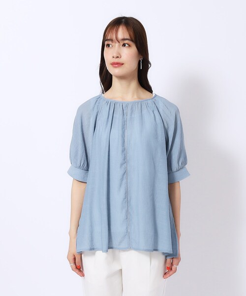 DRESKIP(ドレスキップ)の「◆【無理せずキレイ/2点セット】はしごレース使い5分袖ブラウス+インナータンクトップ(その他トップス・レディース・ライトブルー/ブラック/ライトベージュ・02/03/04)」の8枚目の写真