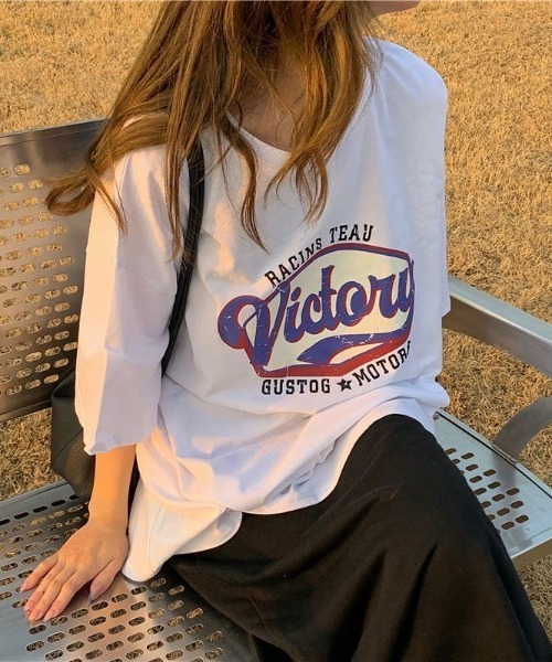 SHEENA(シーナ)の「ヴィンテージライクロゴオーバーサイズTシャツ(Tシャツ/カットソー・レディース・グレー/ホワイト・M)」の9枚目の写真