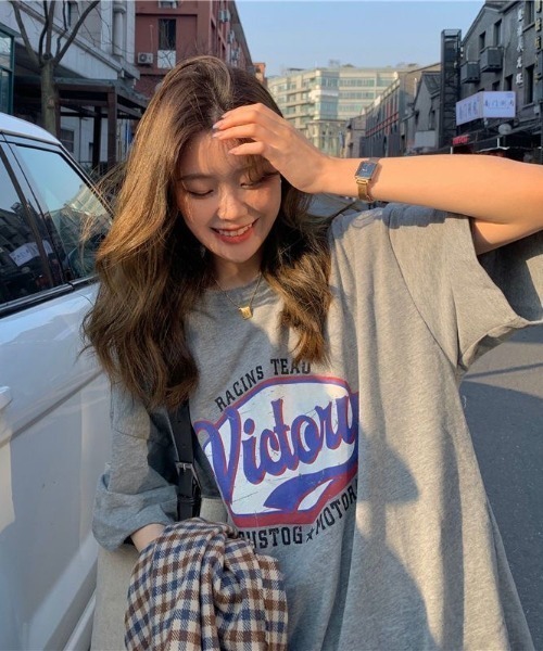 SHEENA(シーナ)の「ヴィンテージライクロゴオーバーサイズTシャツ(Tシャツ/カットソー・レディース・グレー/ホワイト・M)」の11枚目の写真