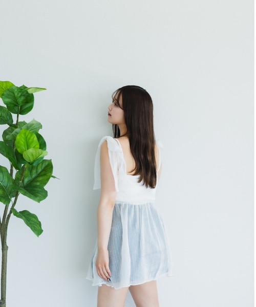 fupel(フぺル)の「ショルダーリボンチュニック(シャツ/ブラウス・レディース・グレー/アイボリー・FREE)」の15枚目の写真