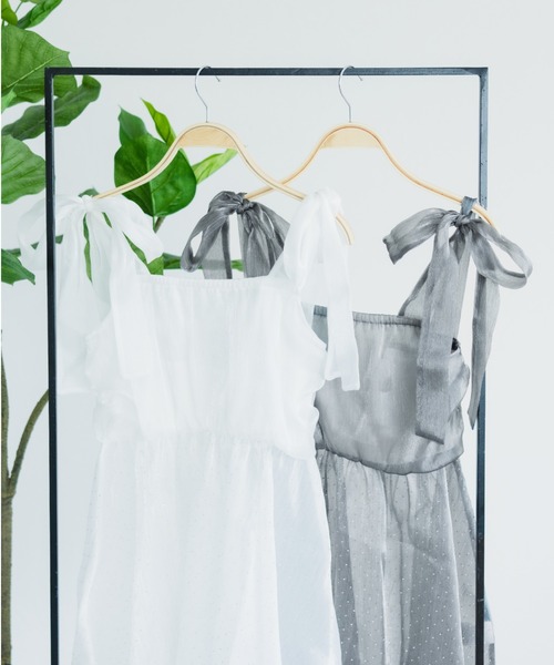 fupel(フぺル)の「ショルダーリボンチュニック(シャツ/ブラウス・レディース・グレー/アイボリー・FREE)」の18枚目の写真