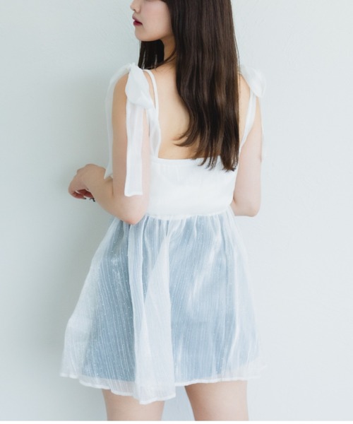 fupel(フぺル)の「ショルダーリボンチュニック(シャツ/ブラウス・レディース・グレー/アイボリー・FREE)」の5枚目の写真