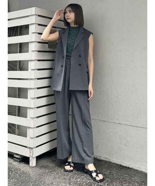 MURUA（ムルーア）の「【SET UP対応】ウエストフォルドセンタープレスパンツ（その他パンツ・レディース・ブルー/ダークグレー/ブラウン・1/2）」の8枚目の写真